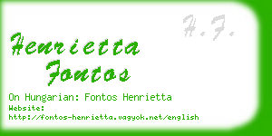 henrietta fontos business card